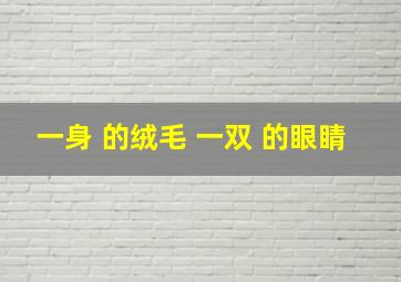 一身 的绒毛 一双 的眼睛